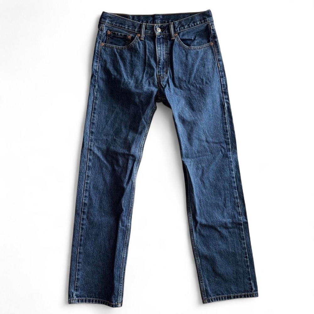 Levis 505 Regular Fit Jeans Mens 32x32 Blue Straight Leg Denim 00505-4886